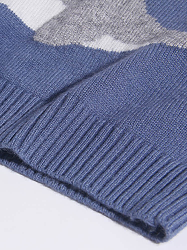 Kids Blue Pirate Whale and Bird Cashmere Sweater